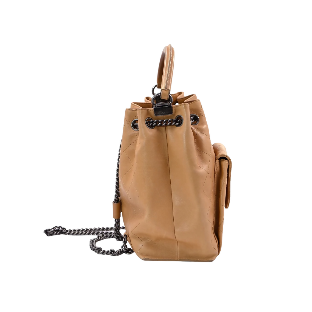 Chanel Calfskin Stitched Urban Drawstring Backpack