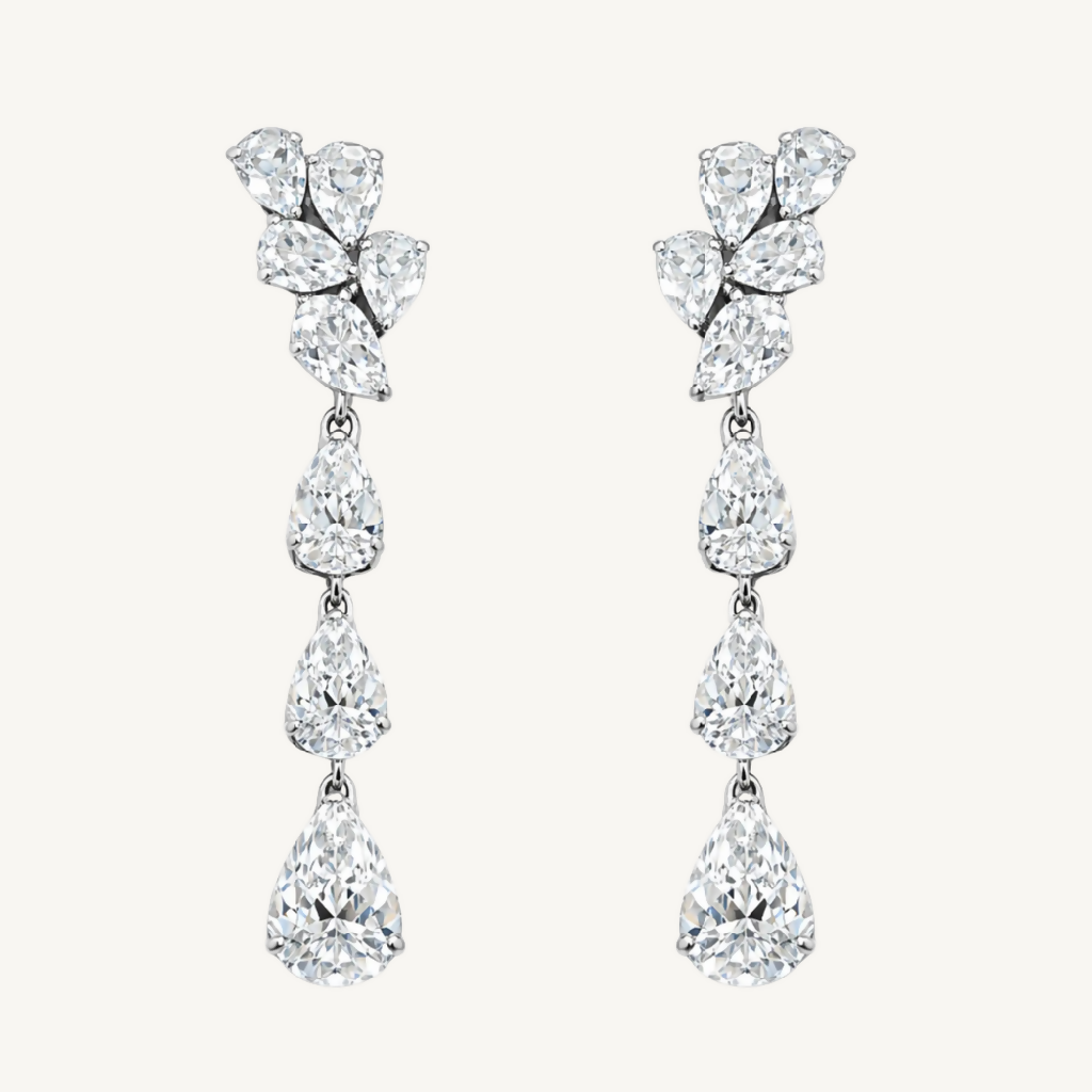 Pear Cascade Diamond Earrings