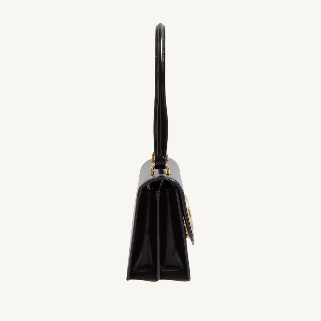 Vain Bag with Handle in Shiny Calfskin