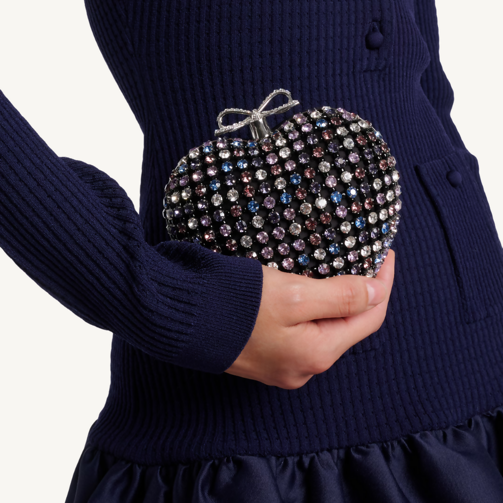 Multi Crystal Heart Clutch