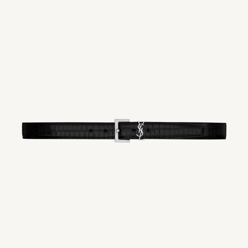 Cassandre Belt in Crocodile-Embossed Leather