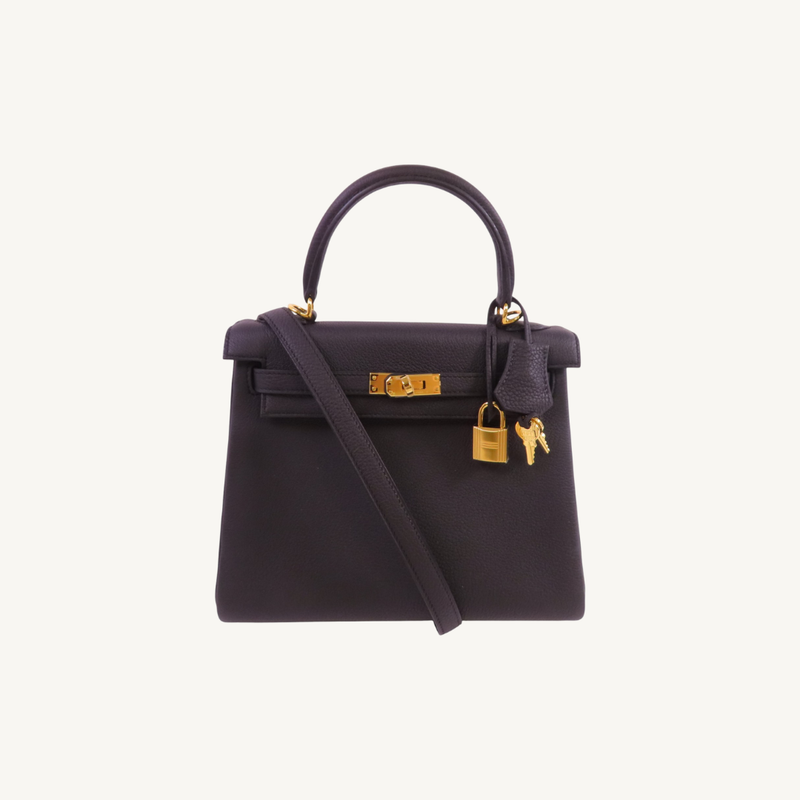 Kelly 25 Togo Noir GHW