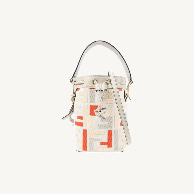 Mini Mon Tresor FF-Jacquard Bucket Bag