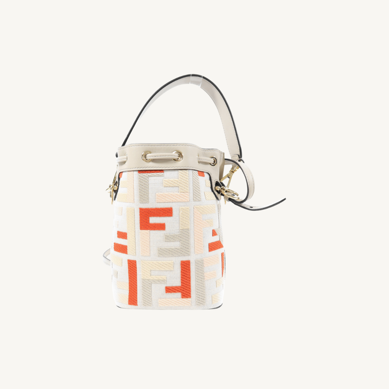 Mini Mon Tresor FF-Jacquard Bucket Bag