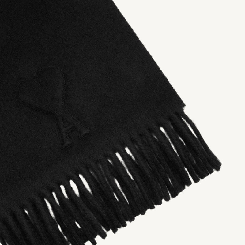 Embossed AMI de Coeur Wool Scarf