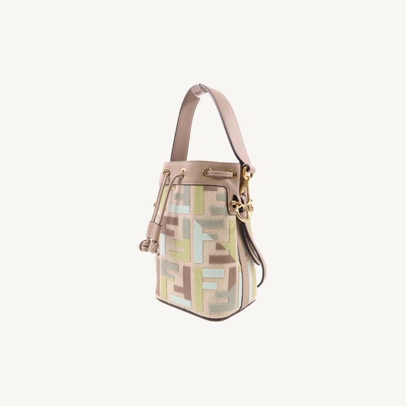 Mini Mon Tresor FF-Jacquard Bucket Bag