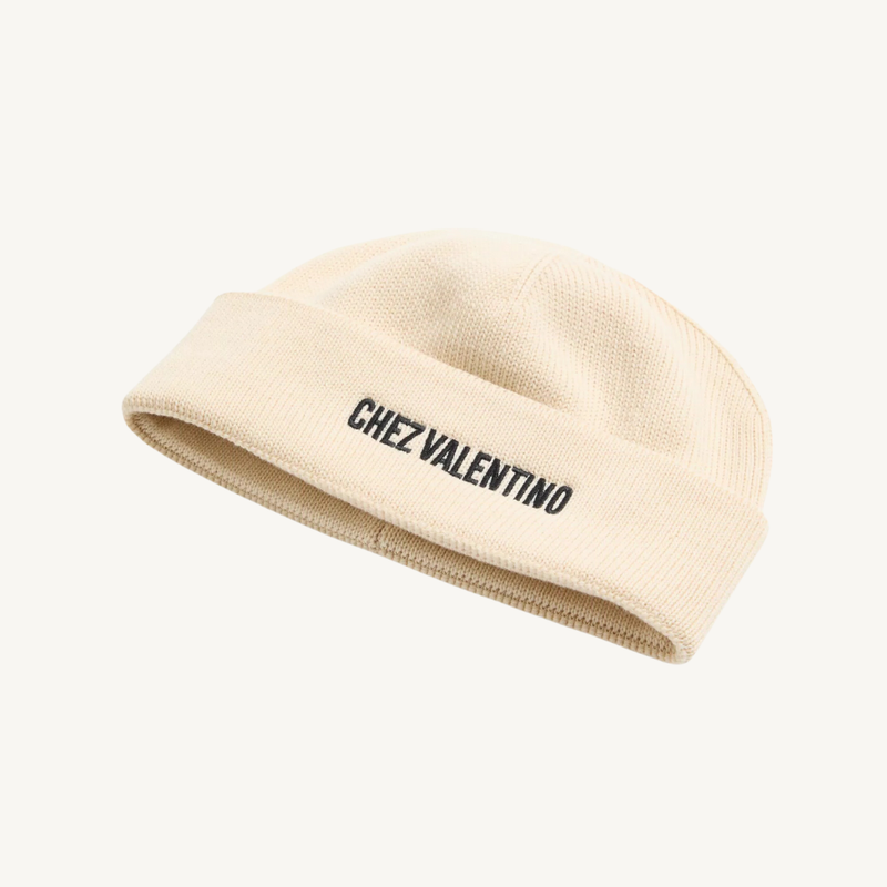Chez Valentino Knitted Wool Beanie