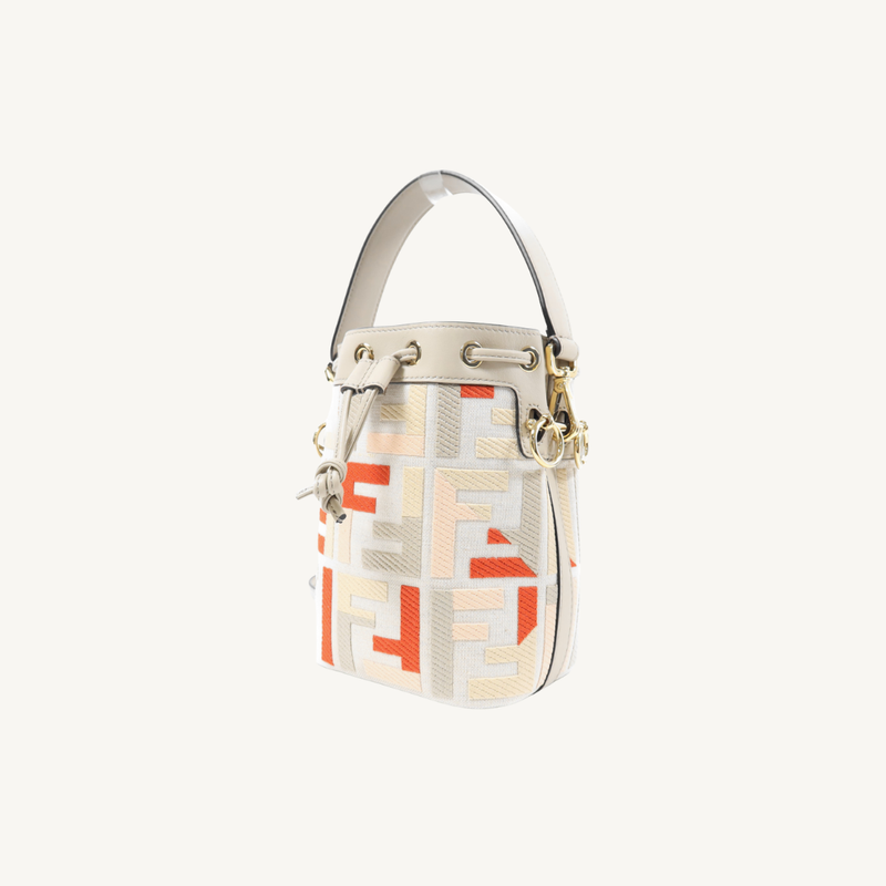 Mini Mon Tresor FF-Jacquard Bucket Bag