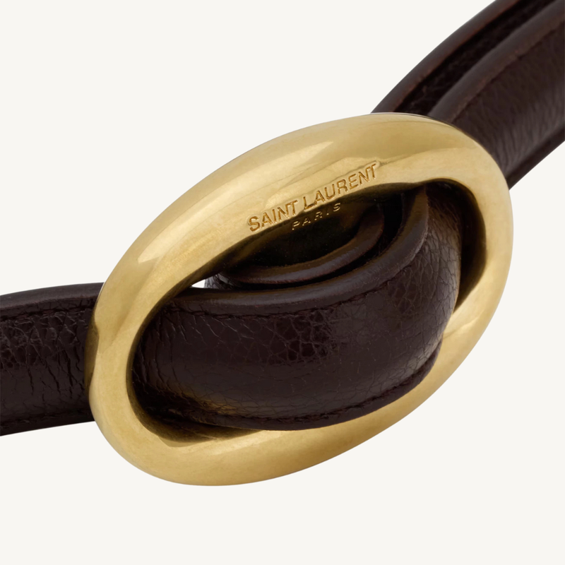 Oval Buckle Thin Belt