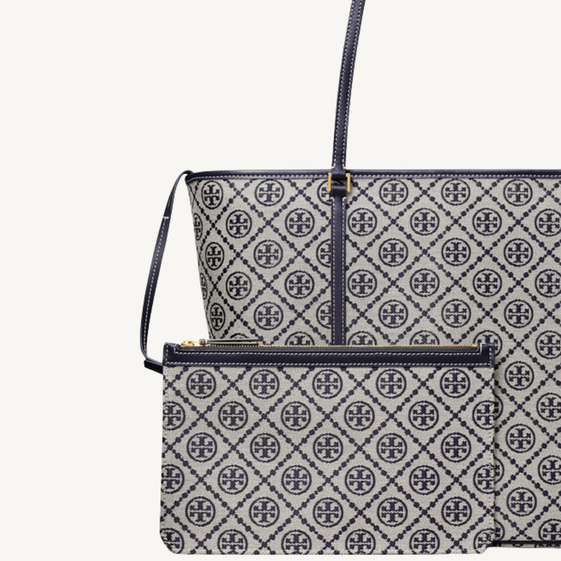 T Monogram Zip Tote