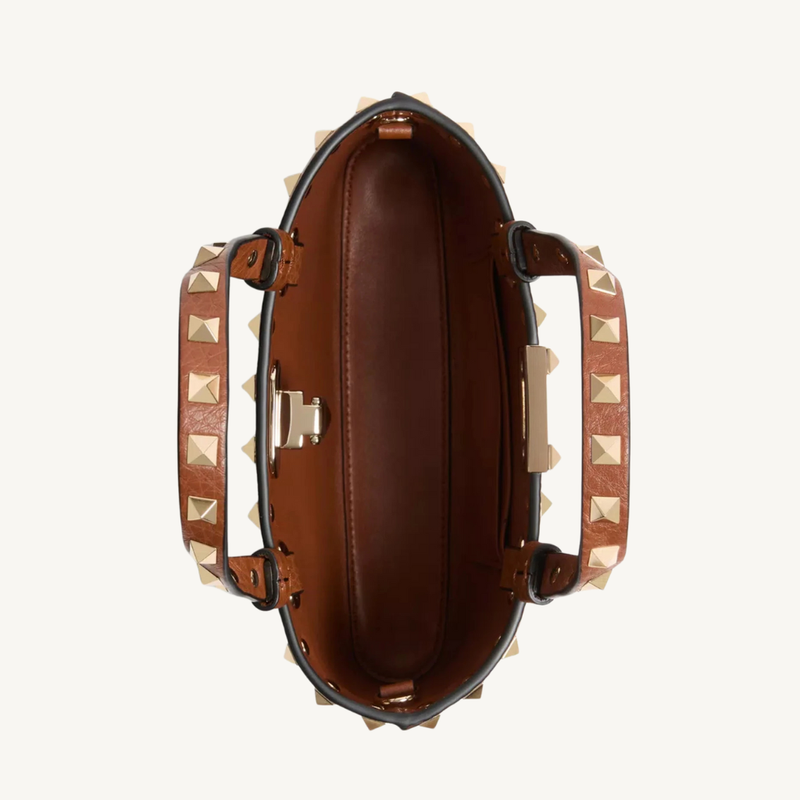 Rockstud Mini Shopping Bag In Grainy Calfskin