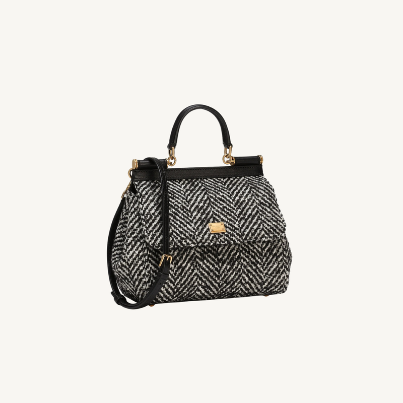 Sicily Medium Chevron Wool Handbag