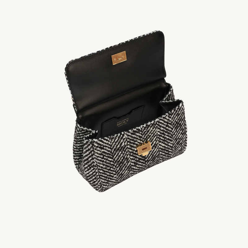 Sicily Medium Chevron Wool Handbag