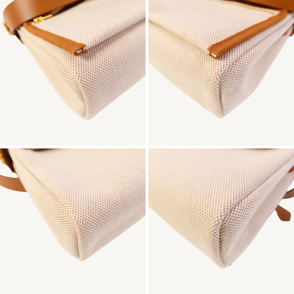 Hermès Mini Herbag Canvas Beige Ebene GHW