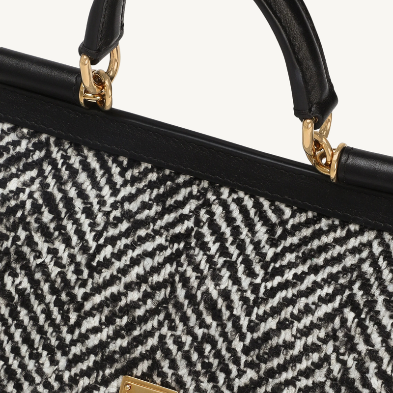 Sicily Medium Chevron Wool Handbag