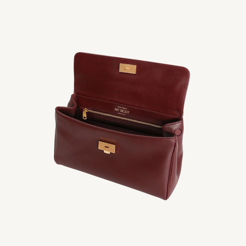 My Sicily Handbag in Vintage Brass Plongé Calfskin