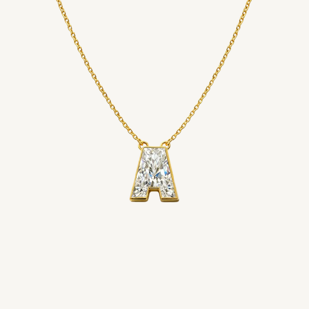 A Letter Cut Diamond Necklace