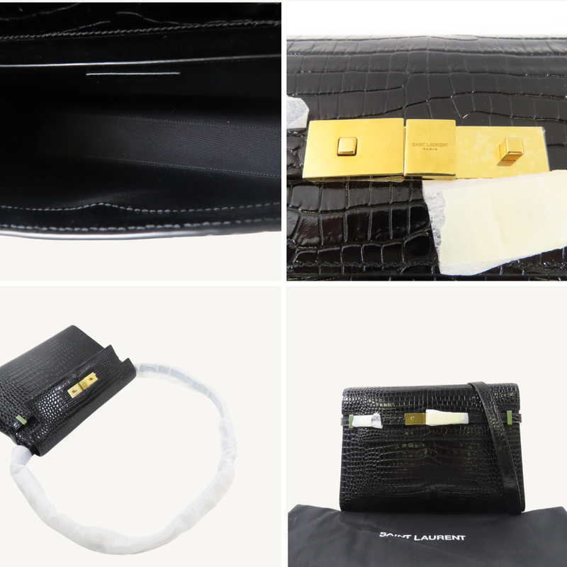 Manhattan Crocodile-Embossed Manhattan Bag