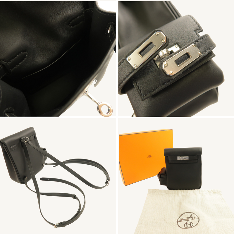 Kelly Jump Backpack Veau Swift Noir PHW