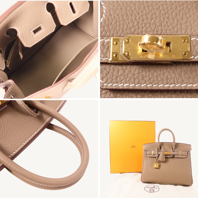 Birkin 25 Clemence Etoupe GHW