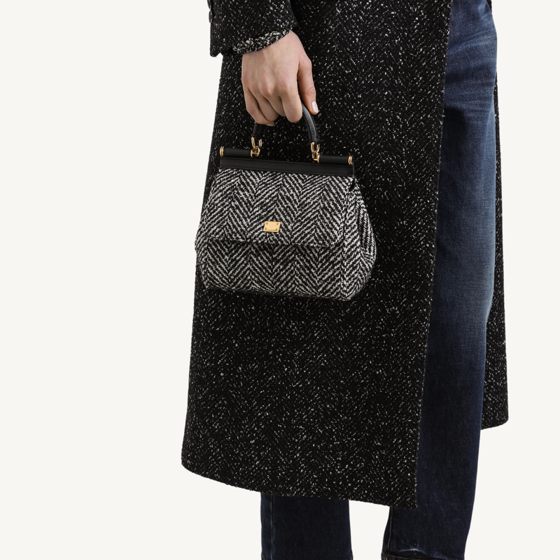 Sicily Medium Chevron Wool Handbag