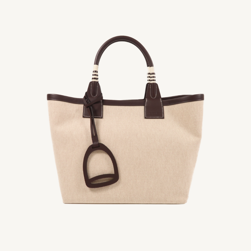 Hermès Steeple 25 Canvas Swift Écru Rouge Sellier