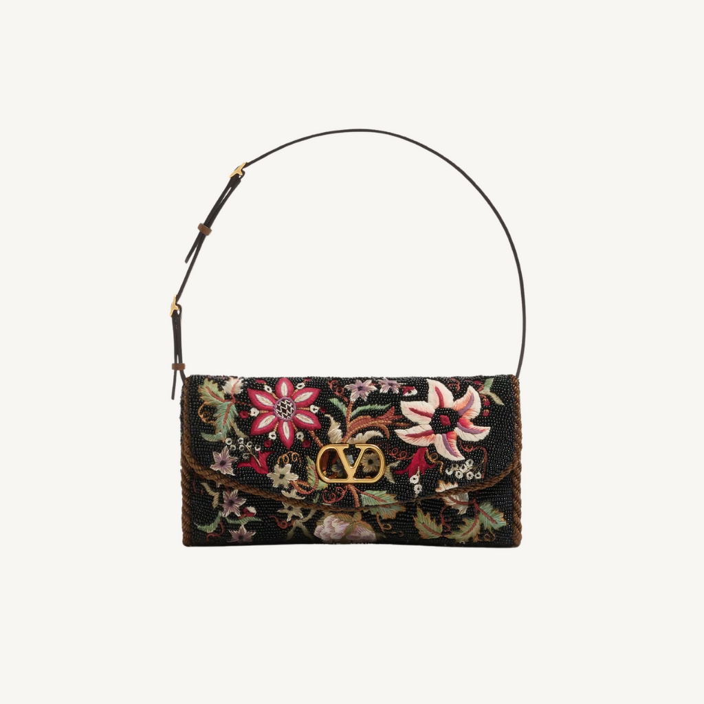 DeVain Embroidered Small Shoulder Bag