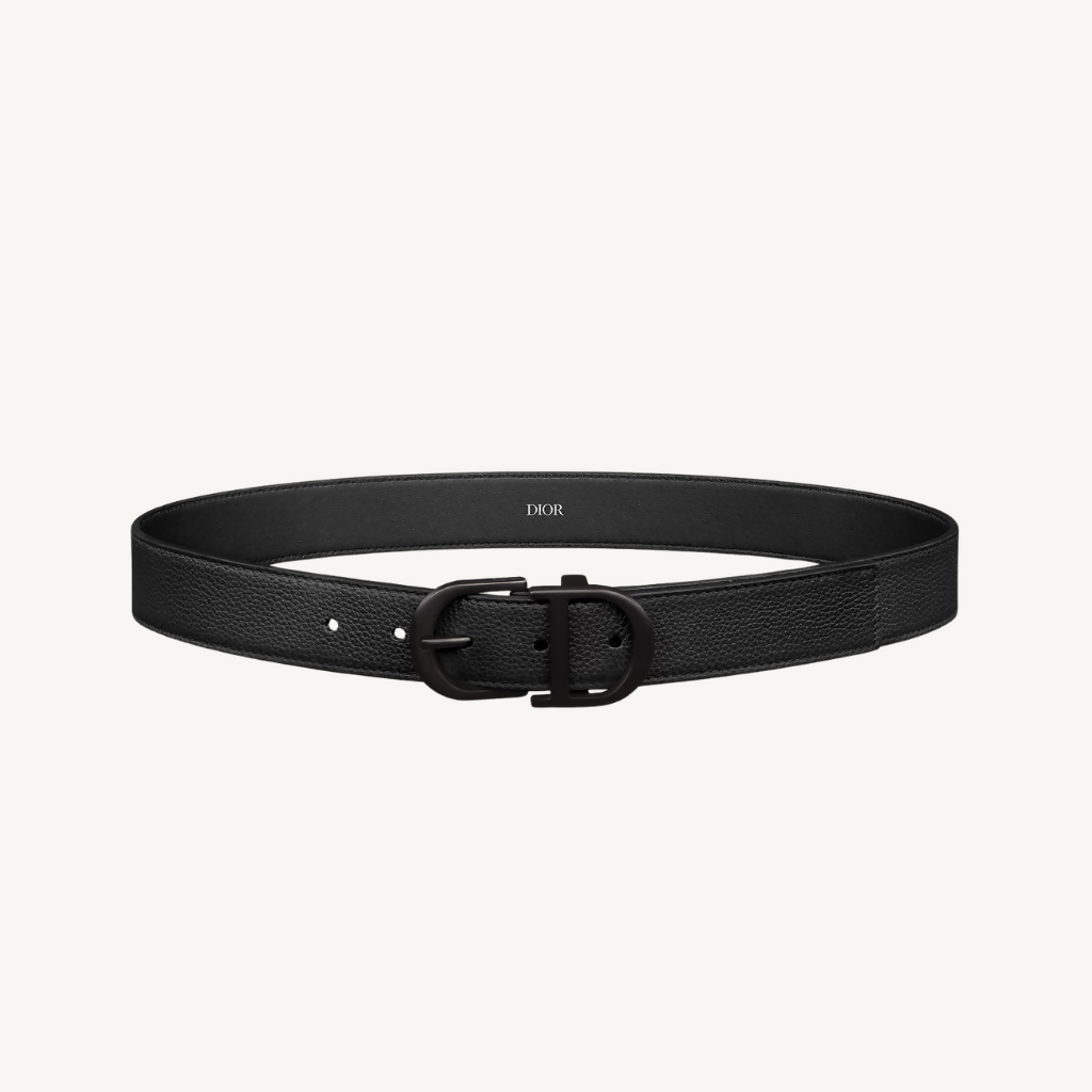 CD Black Grained Calfskin Belt