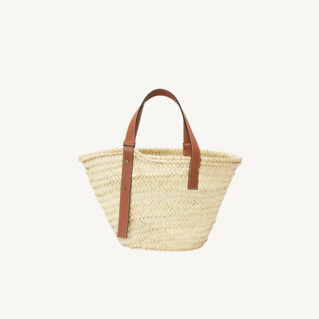 Basket in Palm Leaf and Calfskin
