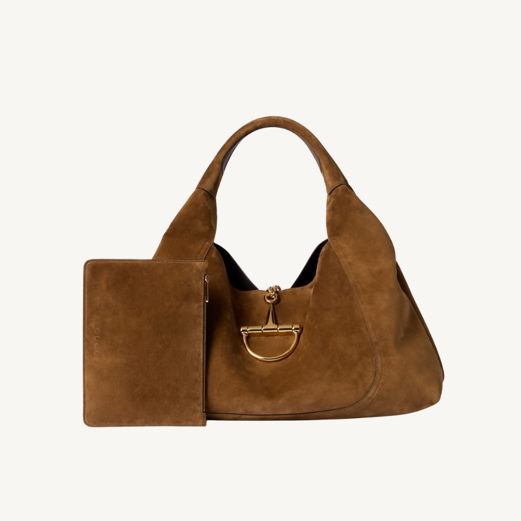 Softbit Maxi Shoulder Bag in Suede