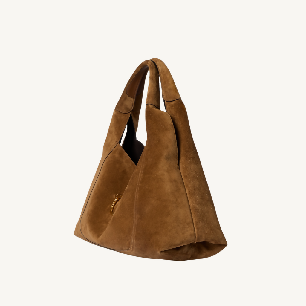 Softbit Maxi Shoulder Bag in Suede
