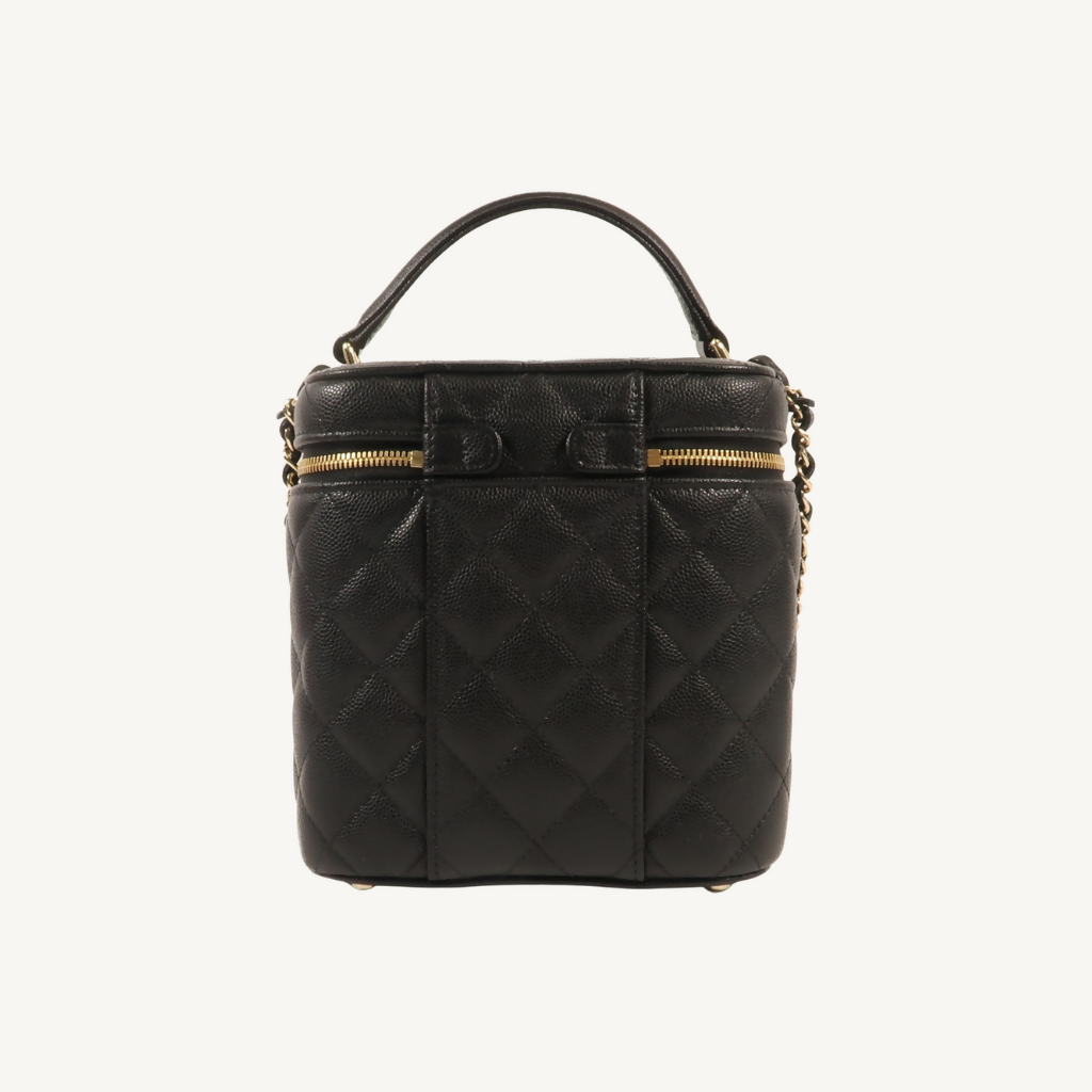 Caviar Quilted Small Top Handle Vanity Case