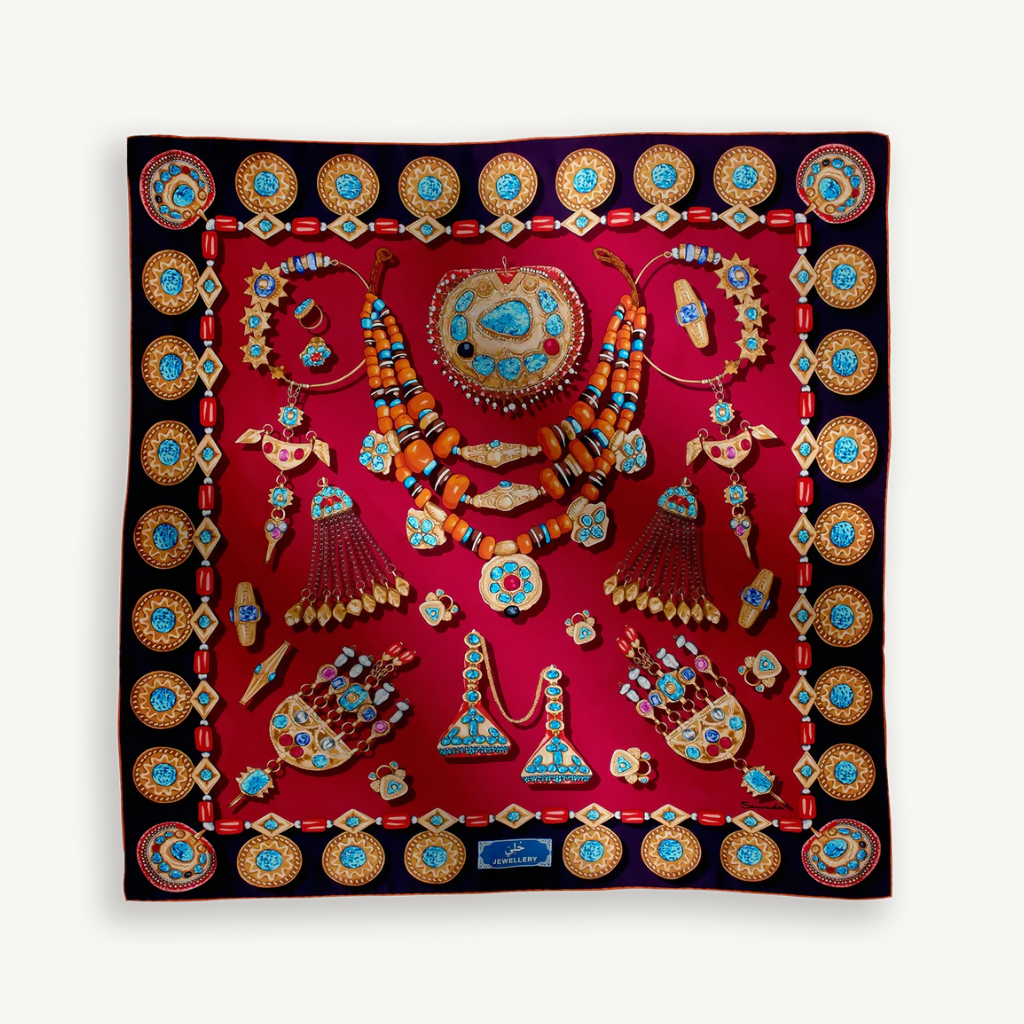 شال المجوهرات من الحرير