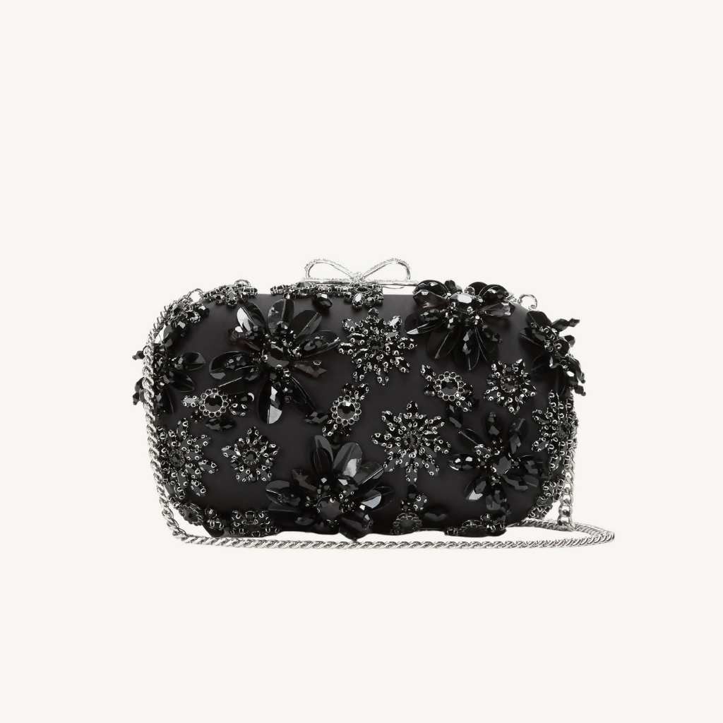 Floral Crystal Clutch Bag