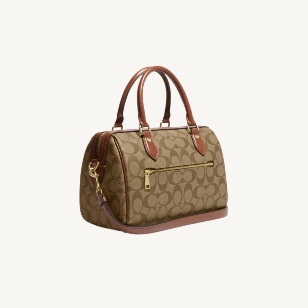 Rowan Satchel In Blocked Signature Canvas