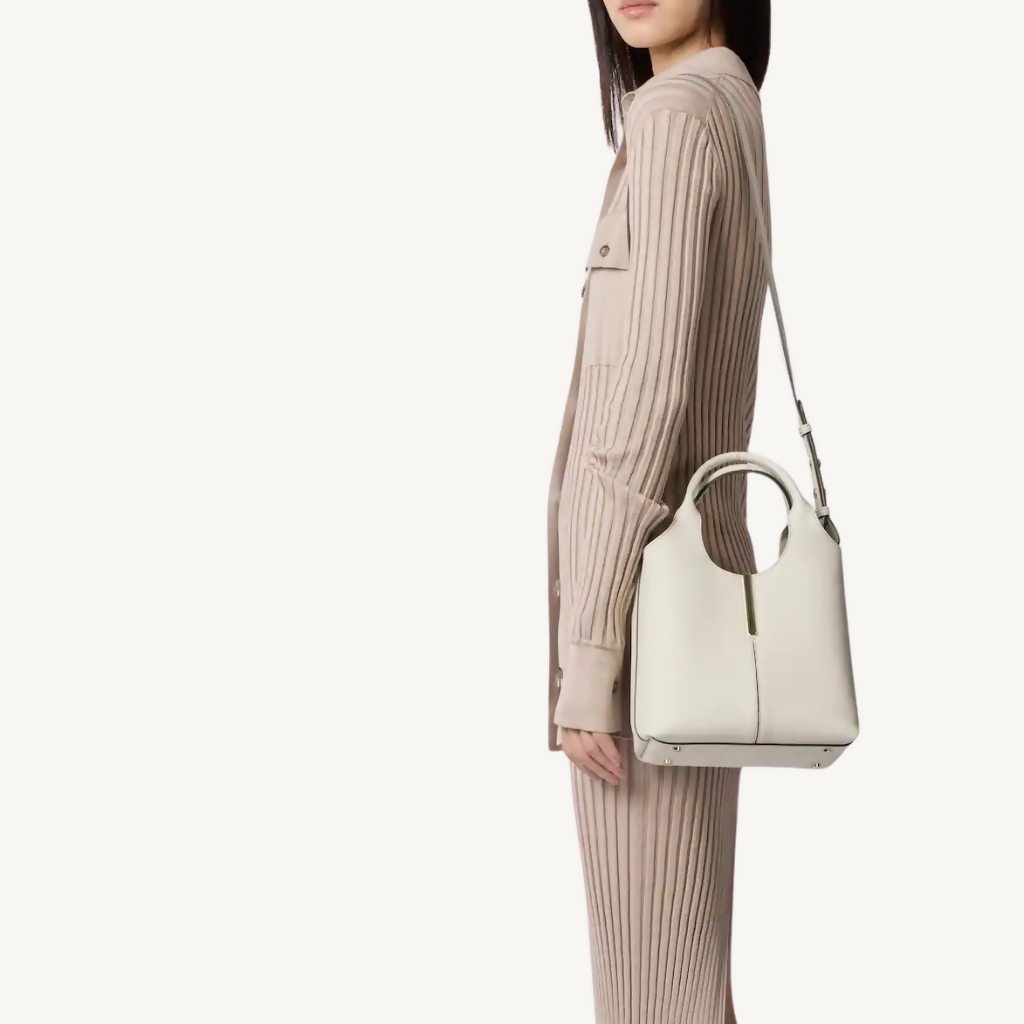 Tote Shopping Bag in Leather Mini