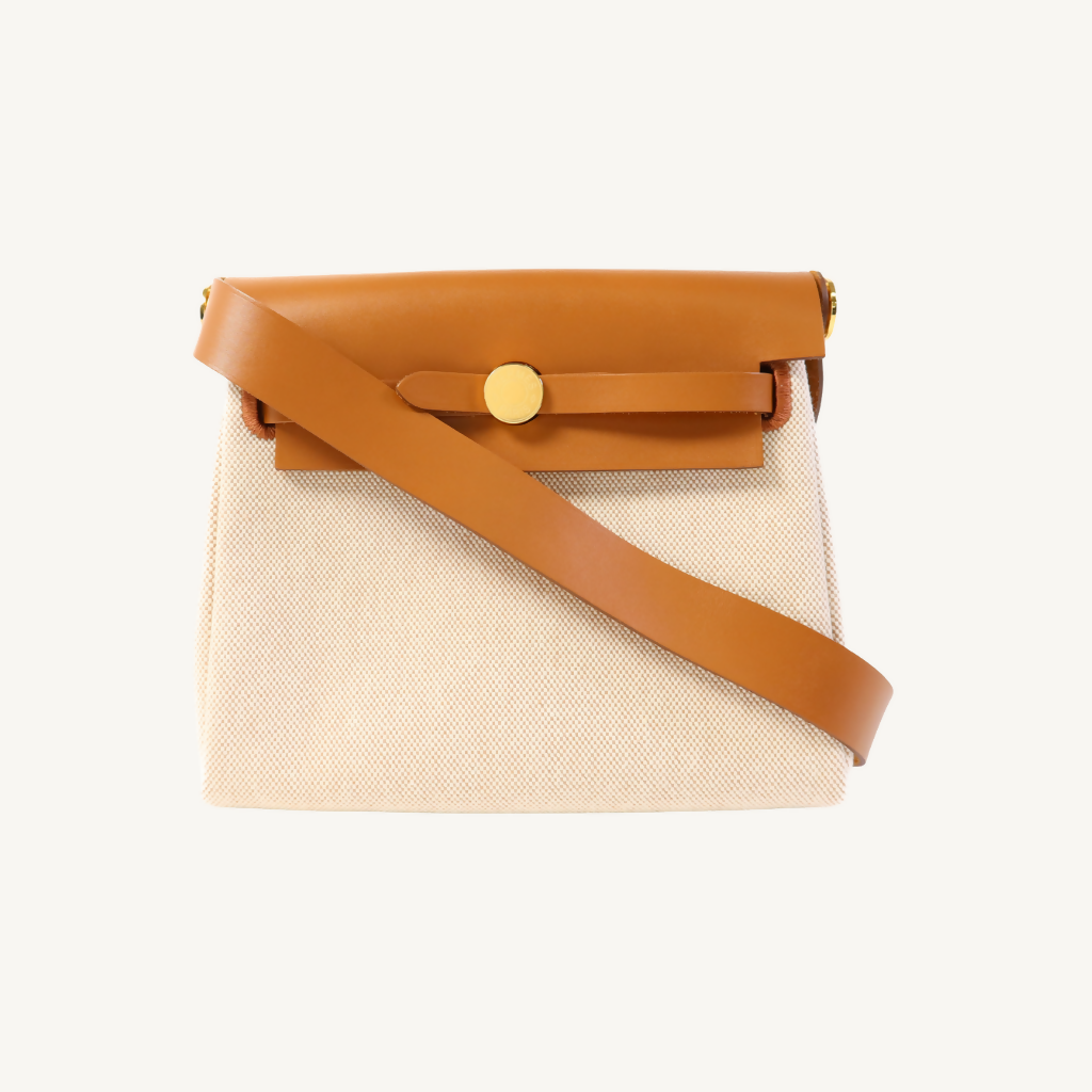 Hermès Mini Herbag Canvas Beige Ebene GHW