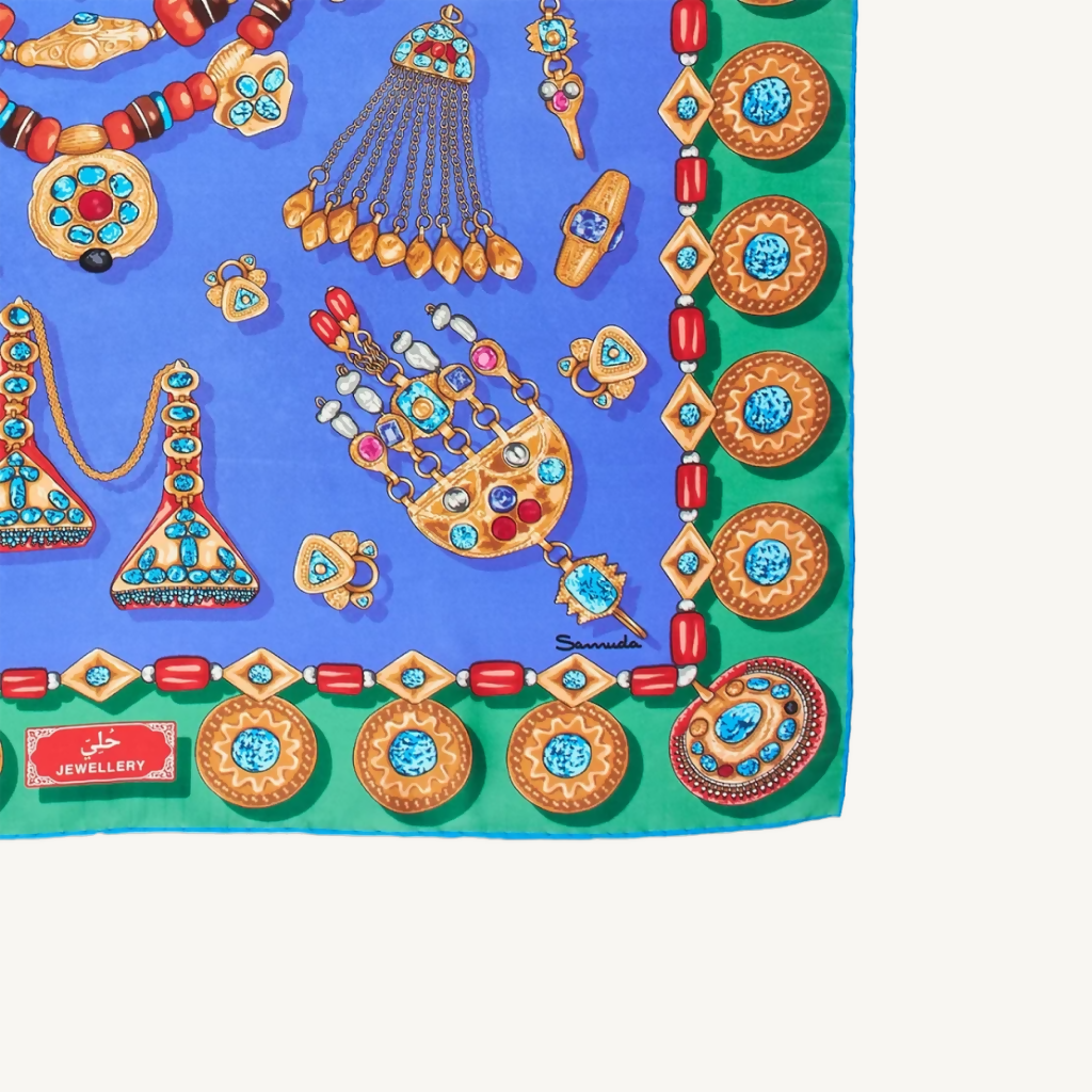 شال المجوهرات من الحرير