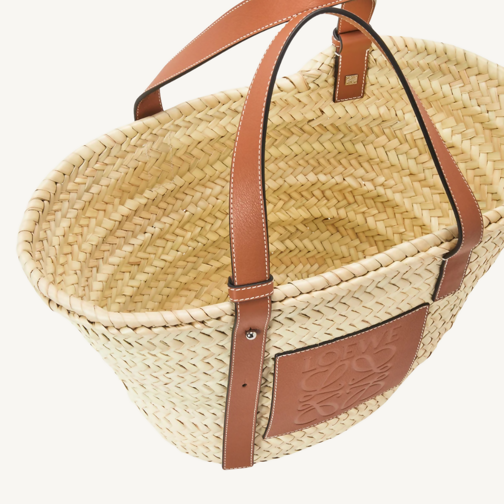 Basket in Palm Leaf and Calfskin