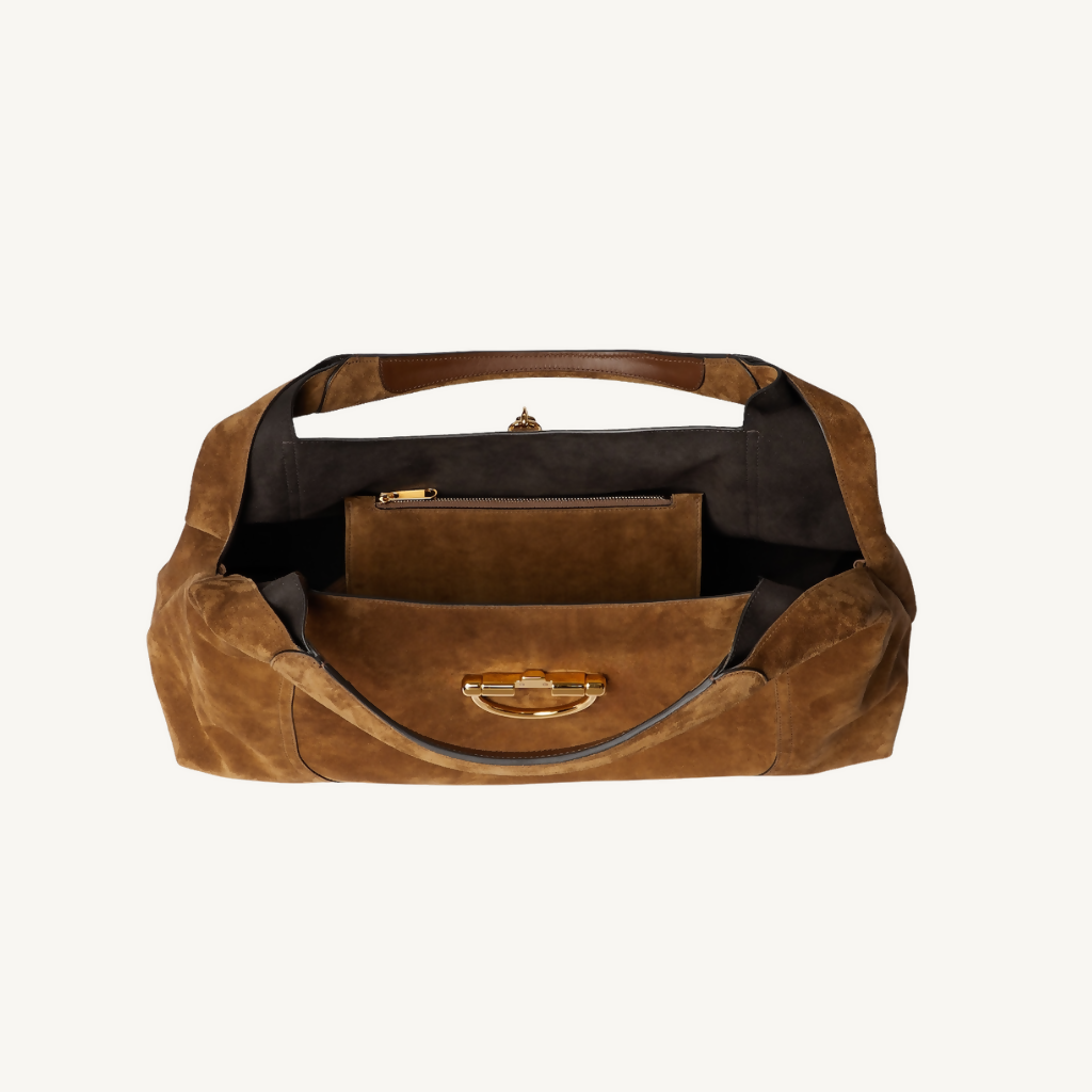 Softbit Maxi Shoulder Bag in Suede