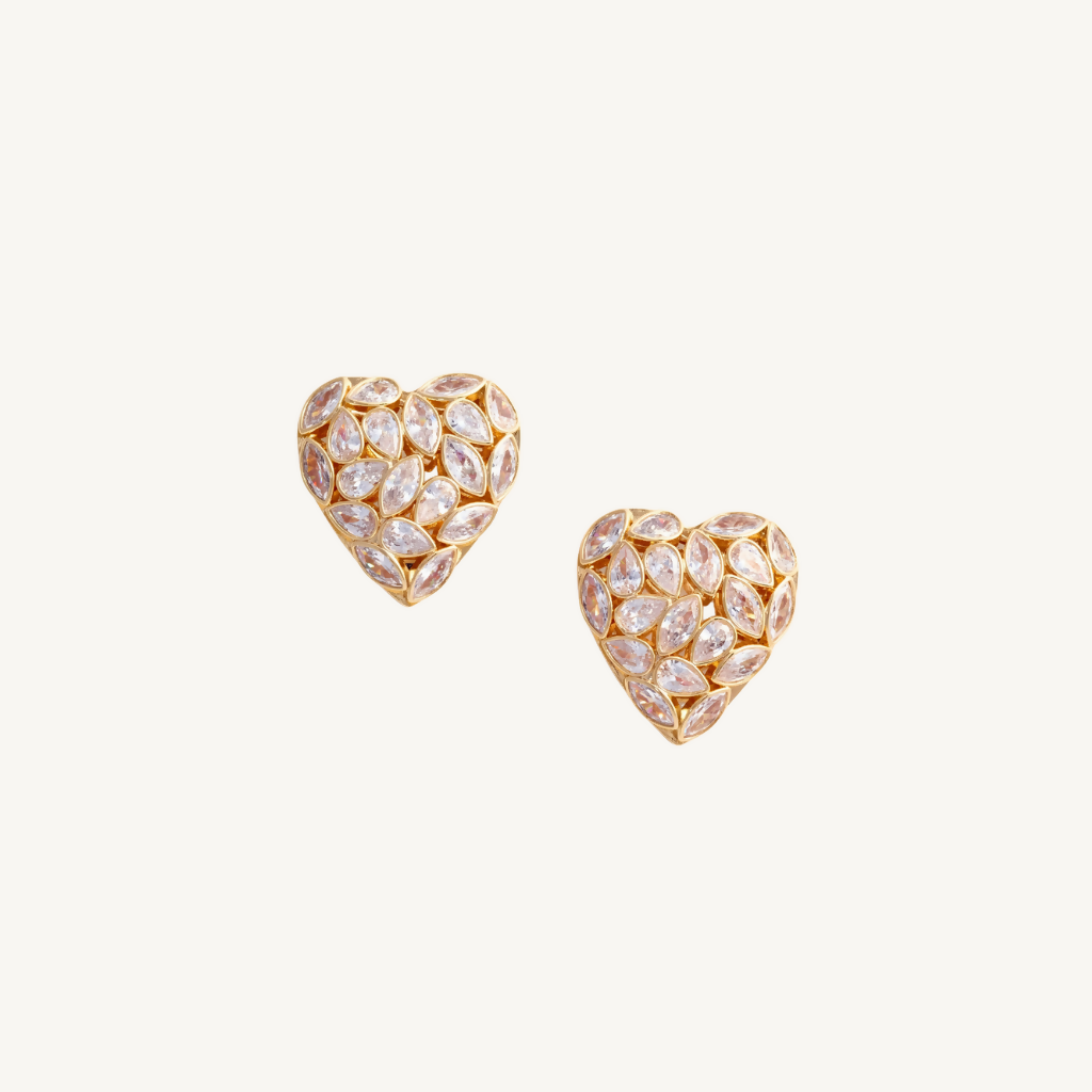 Embellished Heart Earrings