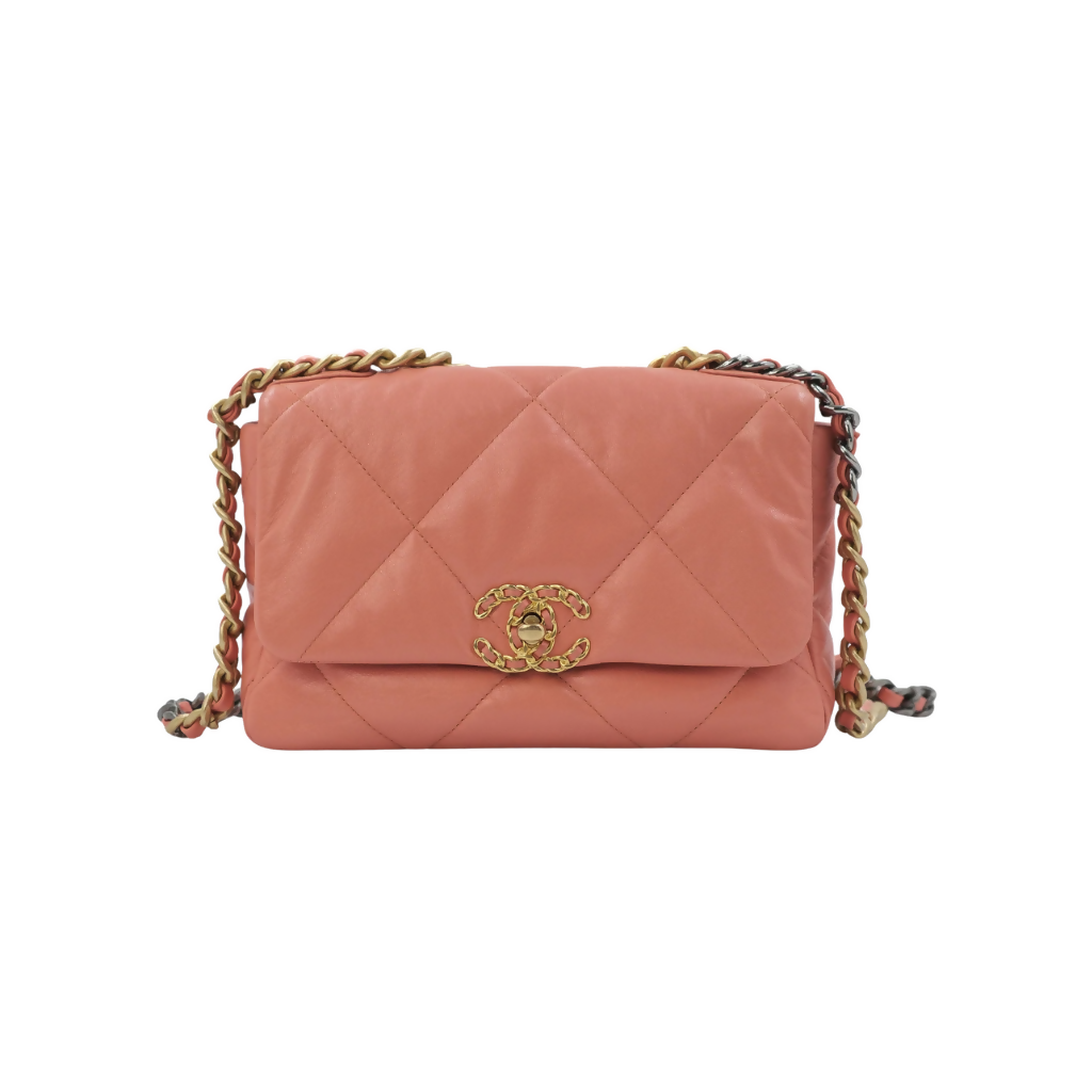 Chanel Medium Pink Salmon Lambskin 19 Flap Bag
