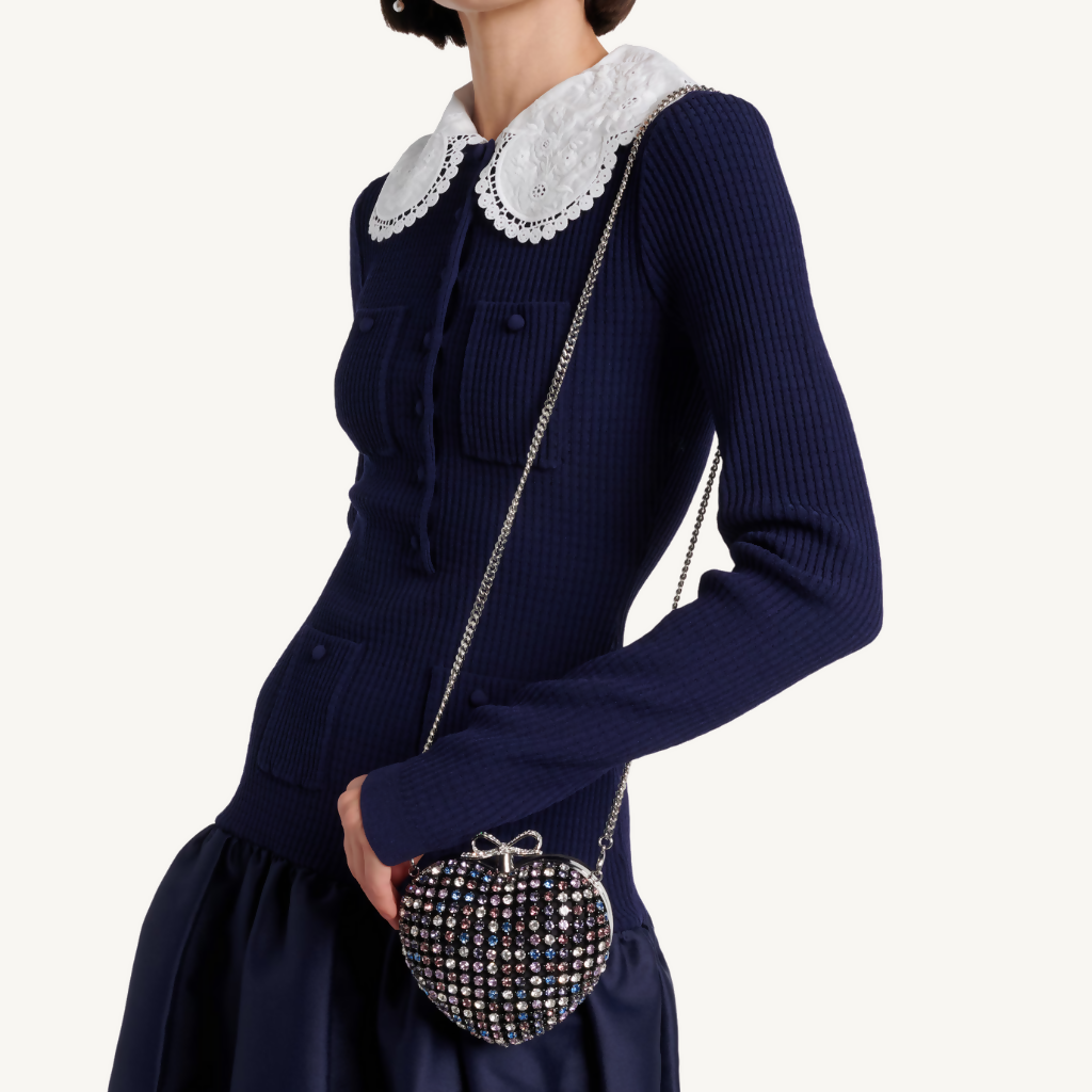 Multi Crystal Heart Clutch