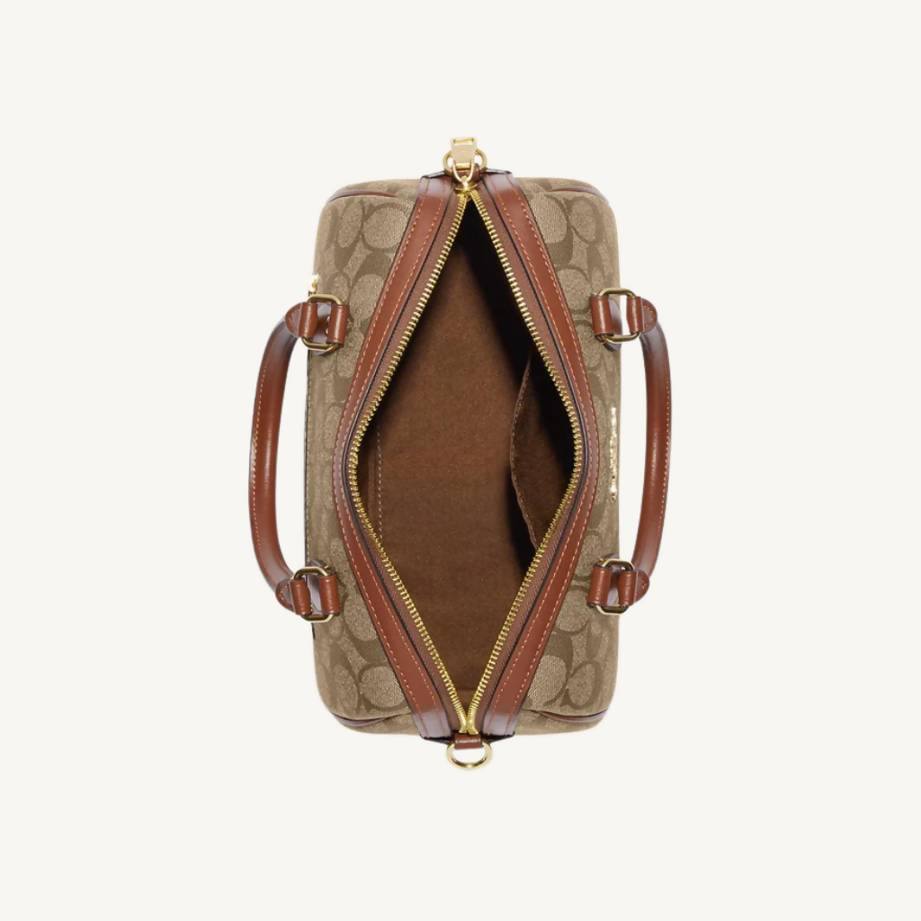 Rowan Satchel In Blocked Signature Canvas