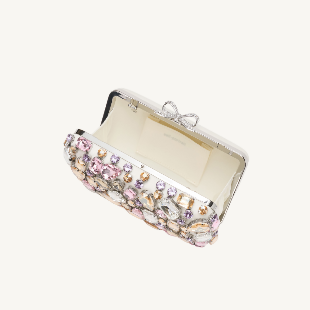Multi Crystal Embellished Clutch Bag