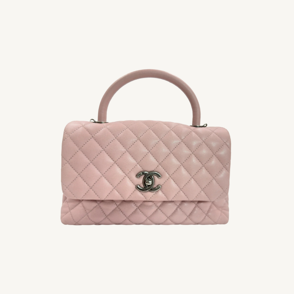 حقيبة شانيل كافيار مبطنة متوسطة بمقبض كوكو