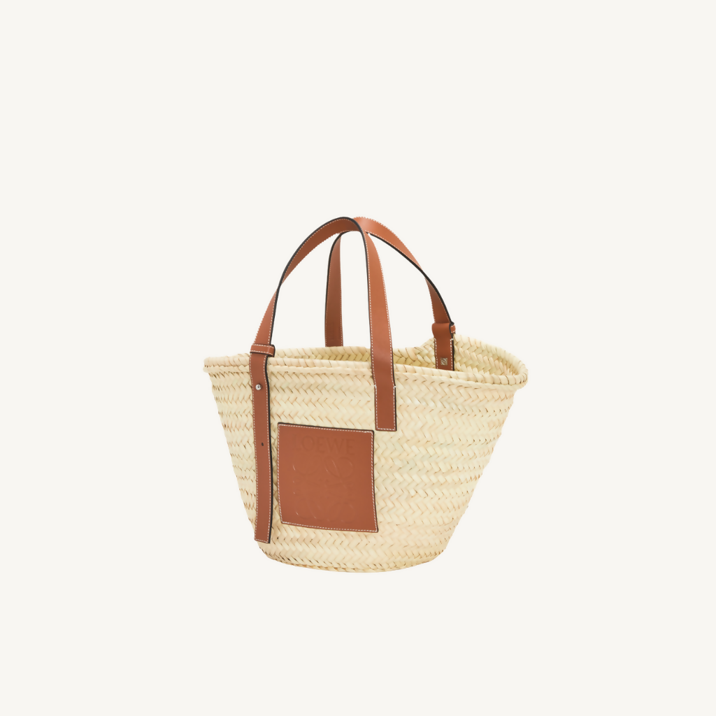 Basket in Palm Leaf and Calfskin