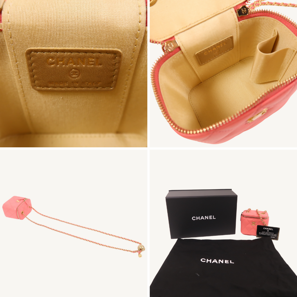 CC Mini Vanity Chain Quilted Caviar Bag